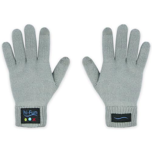 hi-Fun Gants Bluetooth hi-Call pour téléphones Bluetooth - Taille Homme - Gris